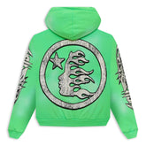 Hellstar Graffiti Zip Up Green